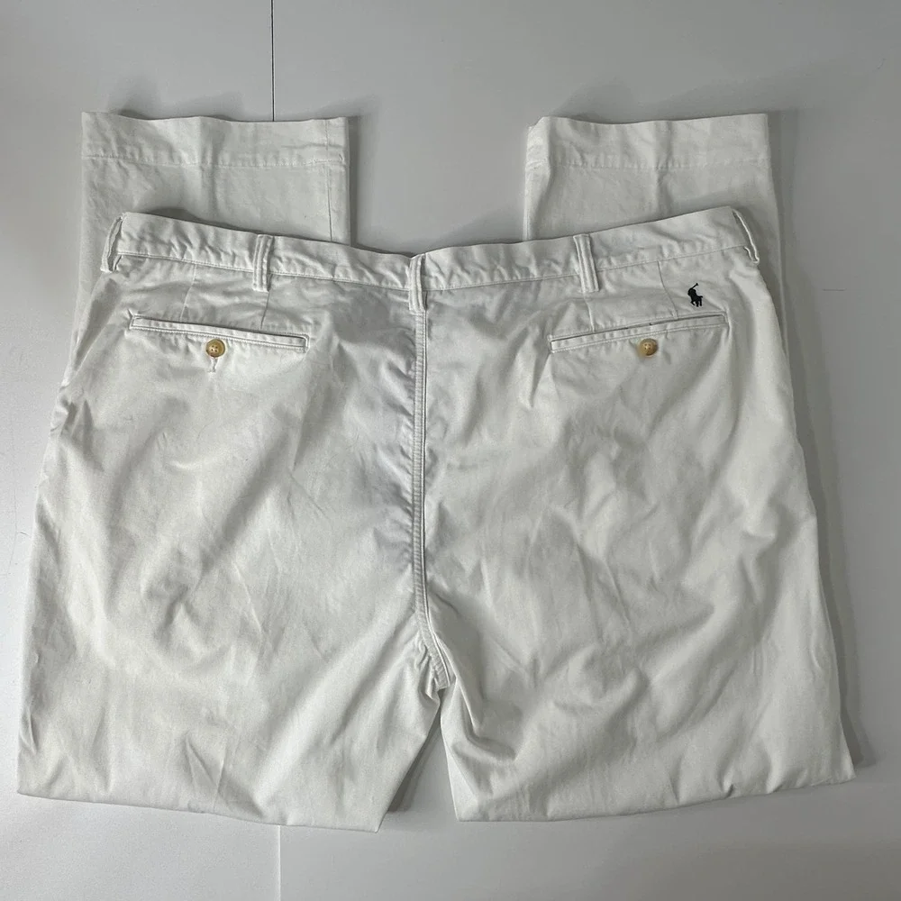 Polo Ralph Lauren Stretch Classic Fit Chino Pants White Coastal Preppy Sz 46x32